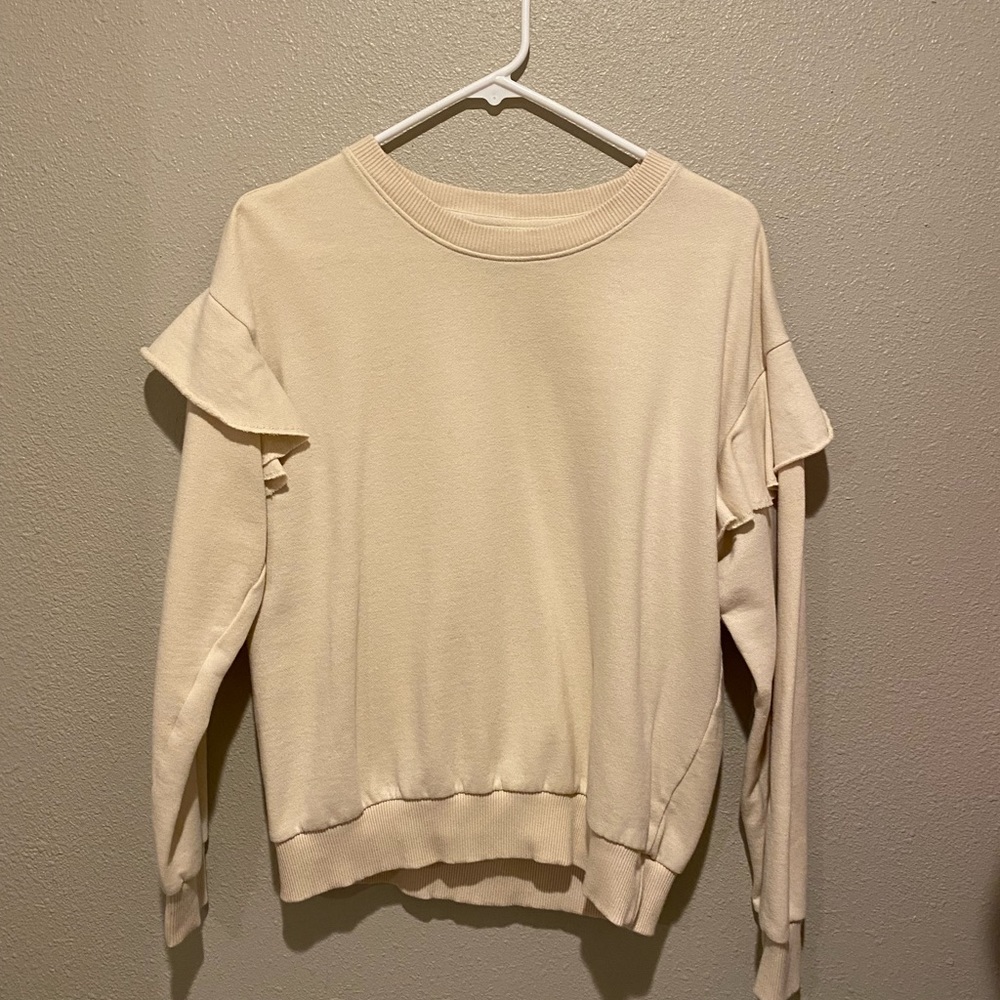 Arie Ruffle Sleeve Sweater